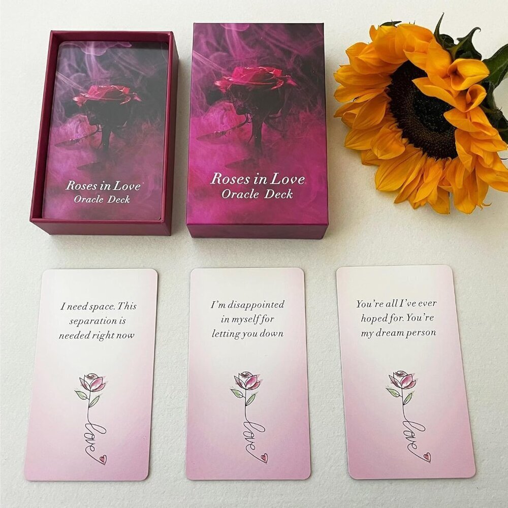 Oracle Cards Deck Love Roses 54-Card Divination Set
